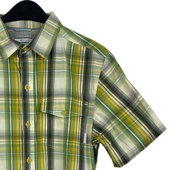 Columbia Other - Columbia Omni-Wick‎ Mens M Vented Quick Dry Short Sleeve Button Up Green Plaid